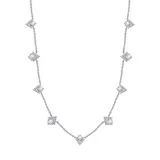 J'admire Platinum Plated Sterling Silver 2.78 Ct. T.w. Swarovski® Cubic Zirconia Chevron Station Necklace, 16 Inch