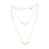 J'admire Yellow Gold Plated Sterling Silver Cluster Disc Station Necklace, 36 Inch