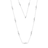 J'admire Platinum Plated Sterling Silver 6.54 Ct. T.w. Swarovski® Cubic Zirconia Cluster Station Necklace, 36 Inch