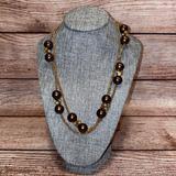 J. Crew Jewelry | J. Crew Vintage Long Bronze Double Pearl Necklace | Color: Brown/Gold | Size: Os