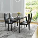 Ebern Designs Briseis 5 - Piece Dining Set Wood/Glass/Metal in Black/Brown/Gray | Wayfair 819C6D4D440C44C48FF375B27DF7EDFA