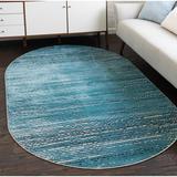Blue/Brown Area Rug - 17 Stories Trineice Abstract Area Rug in Blue Polypropylene in Blue/Brown, Size 60.0 W x 0.5 D in | Wayfair