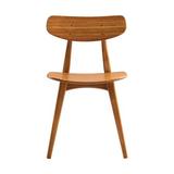 George Oliver Seeber Solid Wood Side Chair in Amber Wood in Brown/Orange, Size 31.0 H x 19.5 W x 22.5 D in | Wayfair