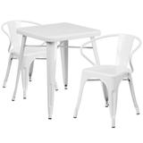 Flash Furniture CH-31330-2-70-WH-GG Outdoor Restaurant Table