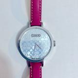 Coach Accessories | Pink Leather Coach Watch | Color: Pink/Silver | Size: Os