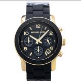 Michael Kors Jewelry | Michael Kors Black And Gold Watch | Color: Black/Gold | Size: Os