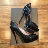 Gucci Shoes | Gucci Vernice Crystal Patent Leather Pump | Color: Black | Size: 7