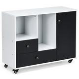 Costway Lateral Mobile Filing Cabinet with 2 Drawers-Black