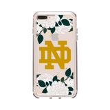 "White Notre Dame Fighting Irish Floral Clear Armor Phone Case"