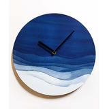 Walplus Clocks Blue - Ocean Blue & White Watercolor Waves Wall Clock