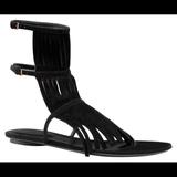 Gucci Shoes | Gucci Suede Fringe Sandals 6 | Color: Black | Size: 6