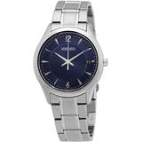 Noble Quartz Blue Dial Stainless Steel Watch - Blue - Seiko Watches