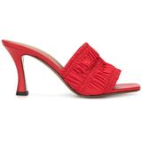 Ruched Detail Mules - Red - Neous Heels