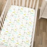 Carter's® Zoo Animals Fitted Crib Sheet Polyester in Blue/Green, Size 28.0 H x 28.0 W x 8.0 D in | Wayfair 6716003P
