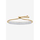 Women's Gold-Plated Bolo 9" Bracelet with Diamond Accents by PalmBeach Jewelry in Diamond