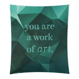 East Urban Home Polyester Faux Gemstone Work of Art Quote Tapestry Polyester in Green, Size 60.0 H x 51.0 W in | Wayfair