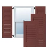 Ekena Millwork Exterior Open Louvered Shutters Metal in Red/Brown, Size 32.0 H x 12.0 W x 1.0 D in | Wayfair RWL12X032CRM