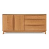 Copeland Furniture Catalina 66.13" Wide 3 Drawer Walnut Solid Wood Sideboard Wood in Brown, Size 29.88 H x 66.13 W x 18.0 D in | Wayfair