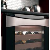 GE Profile™ 57 Bottle Single Zone Built-In Wine Refrigerator in Black/Gray, Size 34.25 H x 25.0 W x 23.75 D in | Wayfair PCR06WATSS