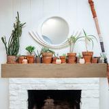 Ekena Millwork Rough Sawn Faux Wood Fireplace Mantel in Gray/White, Size 8.0 H x 84.0 W in | Wayfair MANURS06X08X84BD