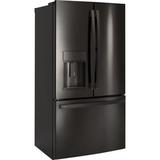 GE Profile™ 35.75" Counter Depth French Door 22.1 cu. ft. Refrigerator in Black, Size 69.875 H x 35.75 W x 31.25 D in | Wayfair PYD22KBLTS