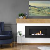 Ekena Millwork Knotty Pine Faux Wood Fireplace Mantel in Black, Size 6.0 H x 84.0 W x 6.0 D in | Wayfair MANUKP06X06X84BC