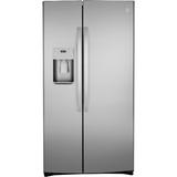 GE Appliances 36" Side by Side 25.1 cu. ft. Refrigerator, Stainless Steel in Black, Size 69.5 H x 35.75 W x 34.75 D in | Wayfair GSS25IYNFS