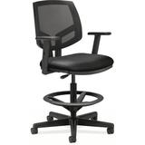 HON Mesh Drafting Chair Wood/Upholstered in Black, Size 49.88 H x 26.75 W x 28.0 D in | Wayfair HON5715SB11T