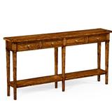 Jonathan Charles Fine Furniture Casually Country 68" Solid Wood Console Table Wood in Brown, Size 34.25 H x 68.0 W x 12.0 D in | Wayfair 491083-CFW
