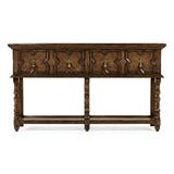 Jonathan Charles Fine Furniture Sherwood Oak 64" Wide 2 Drawer Oak Solid Wood Buffet Table Wood in Brown, Size 36.0 H x 64.0 W x 20.0 D in | Wayfair