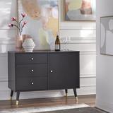 George Oliver Haya 40.1" Wide 3 Drawer Server Wood in Brown, Size 30.0 H x 40.1 W x 19.5 D in | Wayfair 1953876F3715436AA2C998A301469C22
