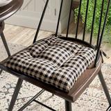 August Grove® Aliosha Check Chair Pad Cushion Cotton Blend in Brown, Size 3.0 H x 14.0 W in | Wayfair EF115CB01A234130924D72428FDE17D3