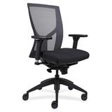 Lorell High-Back Task Chair Wood/Upholstered in Black, Size 47.0 H x 26.3 W x 25.3 D in | Wayfair 83109