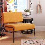 Side Chair - Novogratz Ciara 27Cm Wide Polyester Side Chair Polyester in Yellow, Size 29.5 H x 27.0 W x 31.0 D in | Wayfair DA2011229N