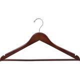 Rebrilliant Wooden Suit Hanger w/ Solid Wood Bar for Dress/Shirt/Sweater Wood in Gray, Size 9.5 H x 17.0 W in | Wayfair REBR3552 41078110