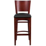 Flash Furniture Lacey 32" Bar Stool Wood/Metal in Black/Brown, Size 43.5 H x 16.75 W x 18.0 D in | Wayfair XU-DG-W0094BAR-MAH-BLKV-GG