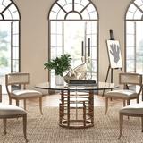 Tommy Bahama Home Island Fusion Meridien Dining Table w/ Glass Top Wood/Glass in Brown, Size 29.0 H x 60.0 W x 60.0 D in | Wayfair 01-0556-875-60C