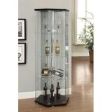 Latitude Run® Agda Curio Cabinet Wood/Glass in Black, Size 63.5 H x 24.0 W x 24.0 D in | Wayfair 54AEC67FD16B441B8D77502D649DD216