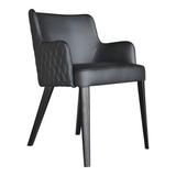 Wade Logan® Aleemah Leather Arm Chair Upholstered/Genuine Leather in Black, Size 31.5 H x 22.5 W x 24.0 D in | Wayfair