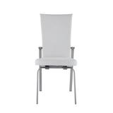 Orren Ellis Vashila Leather Reclining Dining Chair Upholstered/Genuine Leather in White, Size 37.8 H x 18.11 W x 21.85 D in | Wayfair