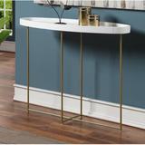 Everly Quinn Leroy 42" Console Table Wood/Metal in White/Yellow, Size 32.0 H x 42.0 W x 15.0 D in | Wayfair 297B9DC04CB14CDDA2E5CDFE994FCB7A