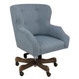 Sadie Desk Chair in Justify Horizon InsideOut Performance w/ Classic Walnut Finish - Ballard Designs