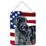The Holiday Aisle® Shar Pei Patriotic Hanging Prints Wall Decor Metal in Blue/Red, Size 12.0 H x 16.0 W x 0.03 D in | Wayfair