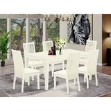 Winston Porter Galestown 7 Piece Solid Wood Dining Set Wood/Upholstered Chairs in White, Size 29.0 H in | Wayfair B0F8EB41D9A74C1288F6147EDA0BE56B