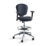 Symple Stuff Van Horne Drafting Chair Upholstered in Black, Size 26.0 W x 26.0 D in | Wayfair 344BV