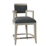 Fairfield Chair Keller 26" Counter Stool Wood/Upholstered in Blue, Size 39.0 H x 22.5 W x 22.5 D in | Wayfair 6068-C6_ 9508 97_ Hazelnut
