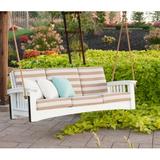 Rosecliff Heights Omar Porch Swing Wood/Solid Wood in White, Size 79.0 W x 36.0 D in | Wayfair 7A9BDC1164CD479E908DF18D7817929A