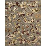 World Menagerie Arber Floral Handmade Tufted Wool Sage Area Rug Wool in Brown/Green, Size 48.0 W x 0.63 D in | Wayfair JAR459B-4