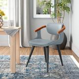 Langley Street® Clemente Arm Chair Faux Leather/Upholstered in Gray, Size 29.0 H x 21.25 W x 23.0 D in | Wayfair 3D5B472F3CBF4EF280D8B5C42F0D6691