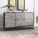 Foundry Select Zinaida 59" Wide Mango Wood Buffet Table Wood in Brown/Gray, Size 34.0 H x 59.0 W x 15.0 D in | Wayfair